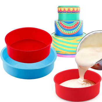 

3pcs/set Silicone Cake Round Shape Mold Kitchen Bakeware DIY Desserts Baking Mold Mousse Cake Moulds Baking Pan Tools