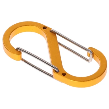 

S Shape High strength Aluminum Alloy Two-way Buckle Key Ring Travelling Supply Outdoor Sports