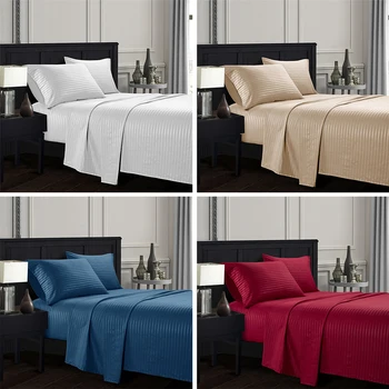 

4PCS/Set Red Bedding Set Elegant Comfort Bedding Set Pure Color Embossed Collection Bed Cover Bed Sheet and Pillowcase Set