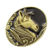 

Retro Engraved Animal Fashion Horse Head Bronze American Cowboy Belt Buckle