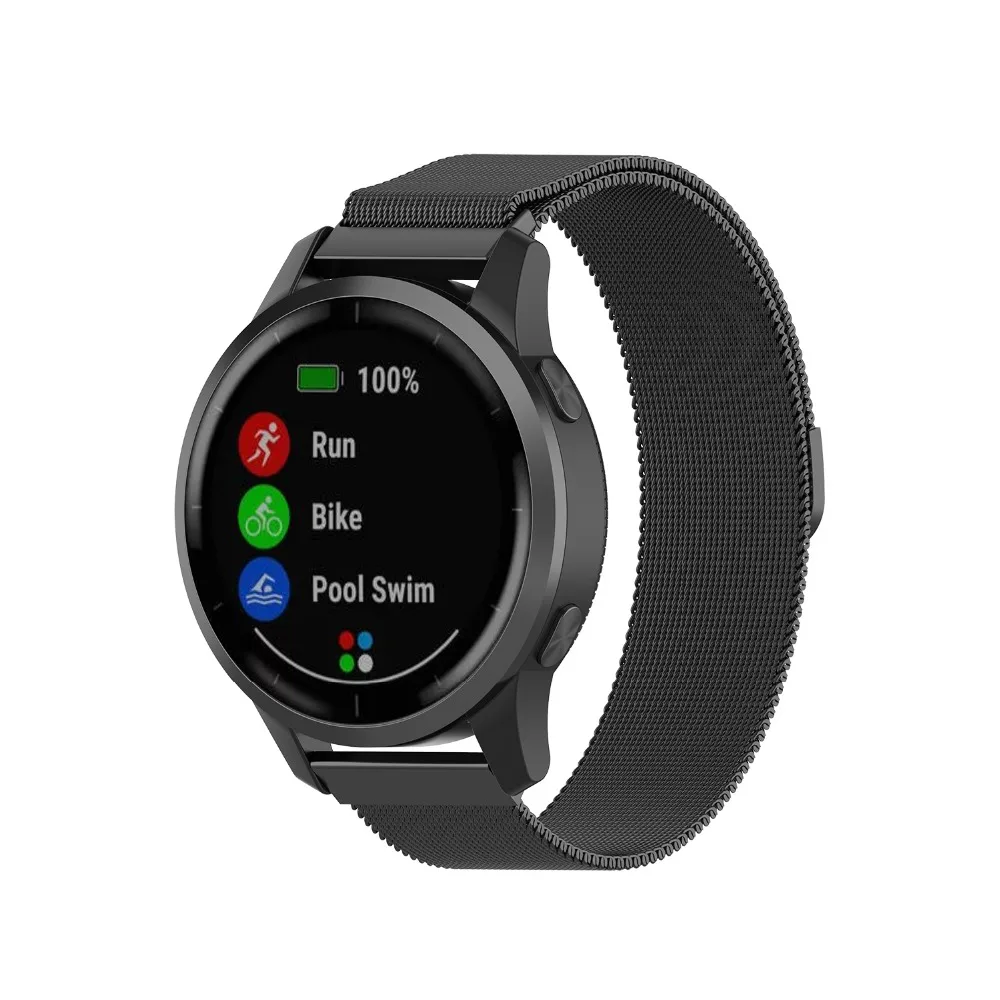 18 20 22 мм Миланский ремешок для часов Garmin Vivoactive 3 4 4S часы Смарт-ремешок Ремешок для браслетов для Garmin Vivoactive3 из нержавеющей стали