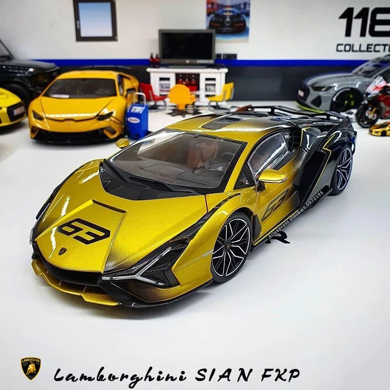 Bburago 1:18 NEW Lamborghini Sian FKP37 simulation alloy car model Collect gifts toy boy Toys