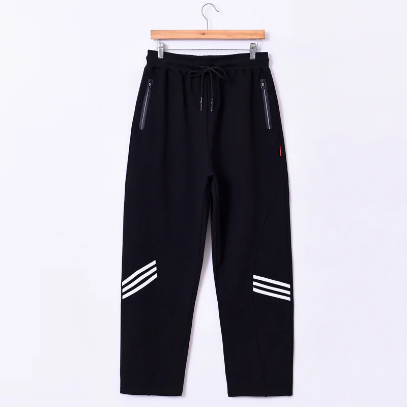 

Hip Hop Splice Zipper Trousers Loose Men Casual Pants Plus Size 8XL Elastic Waist Baggy Jogger Sweatpants Stripe Harem Pants