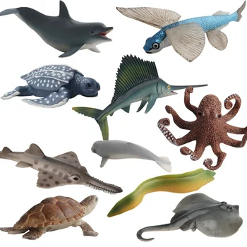 

Ocean Animals Action Figures Toy 12 Kinds Simulation Shark Turtle dolphin octopus Marine Collectible Kids Plastic Cement Toys