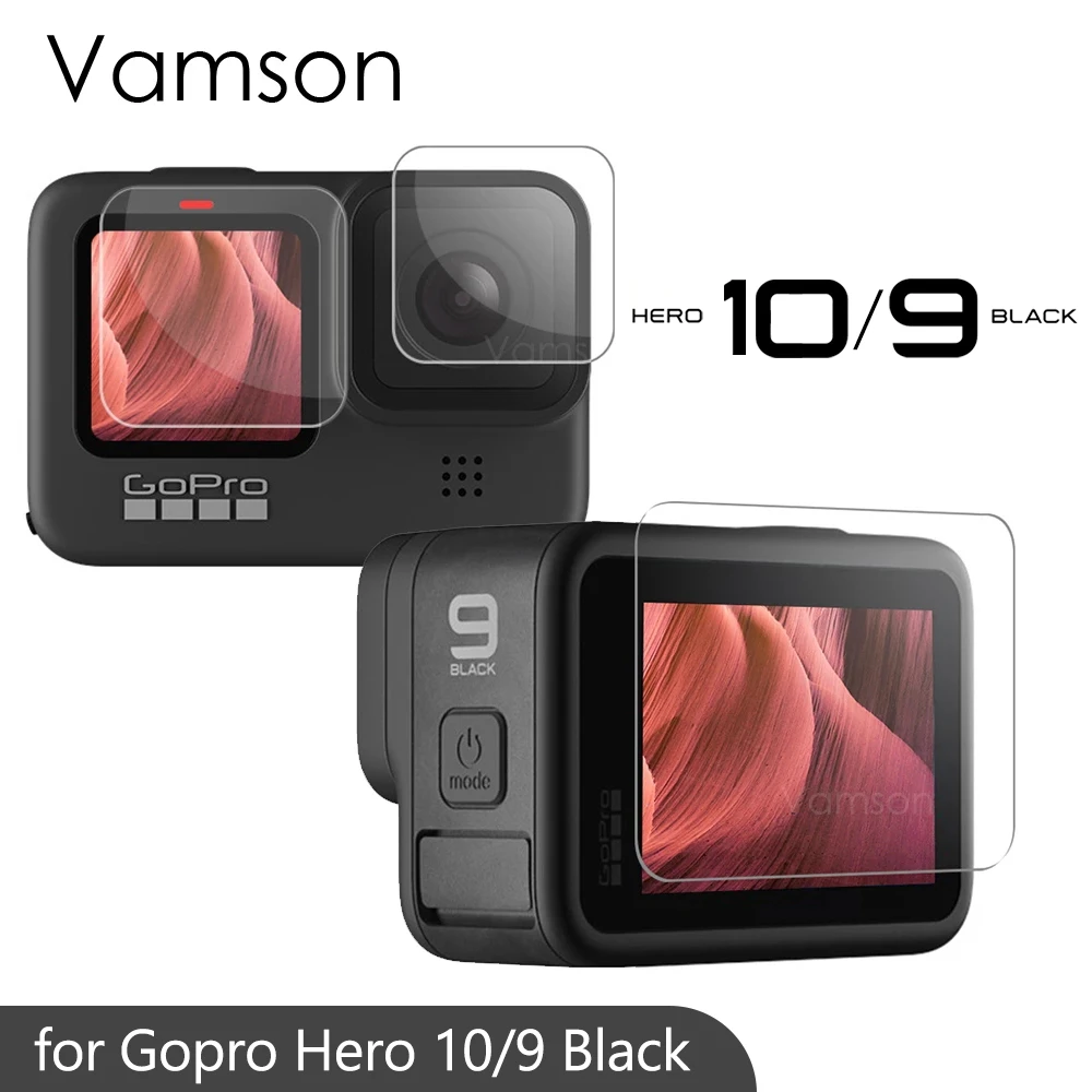 USA erfaring vi Vamson Tempered Glass Screen Protector for GoPro Hero 10 9 Black Lens  Protection Protective Film for Go pro 9 Camera Accessories - AliExpress  Consumer Electronics