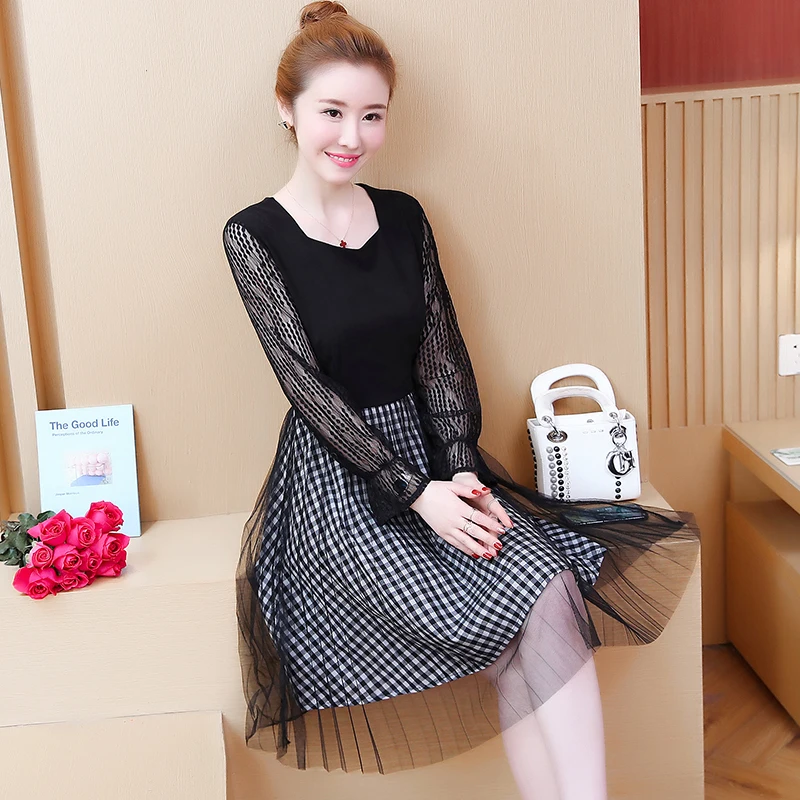 Облегающее черное платье большого размера модные сетчатые платья с квадратным