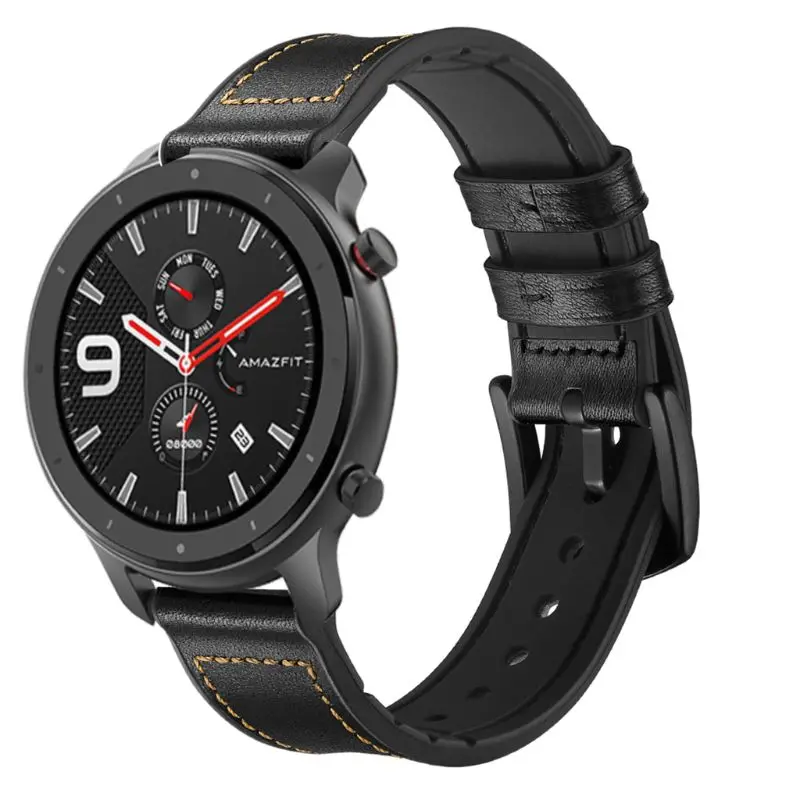 1 шт. ремешок для часов из натуральной кожи для AMAZFIT GTR 42 мм/47 мм Смарт-часы - Цвет: 47mm A