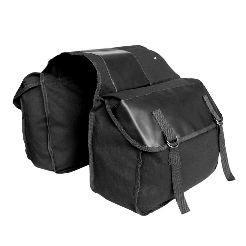 Feardevil Motorcycle Saddle Backpack Bag Container Case Storage Pockets Canvas Leather Waterproof Motorcycle Bag Strong Sturdy