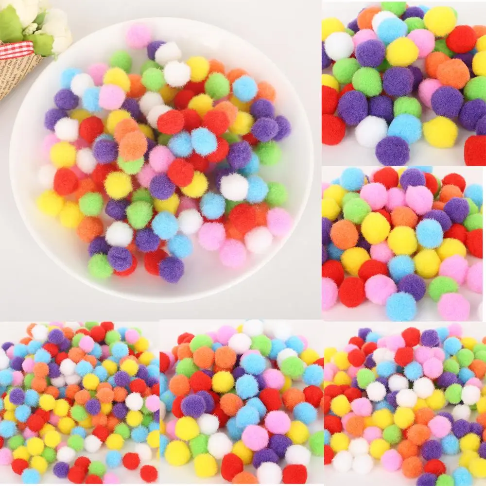 Pom Poms Craft Supplies Soft Pom Pom Balls For DIY Kids Toys Garment Handcraft Accessories 100-500pcs