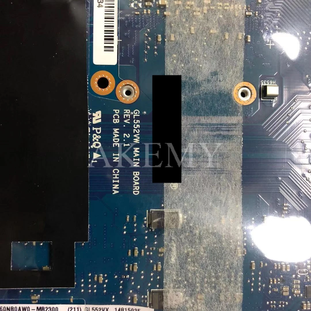 GL552VX материнская плата для ноутбука ASUS ROG ZX50V GL552V GL552VX Материнская плата ноутбука GL552VW REV 2,1 Материнская плата I7-6700HQ GTX950M 40-контактный
