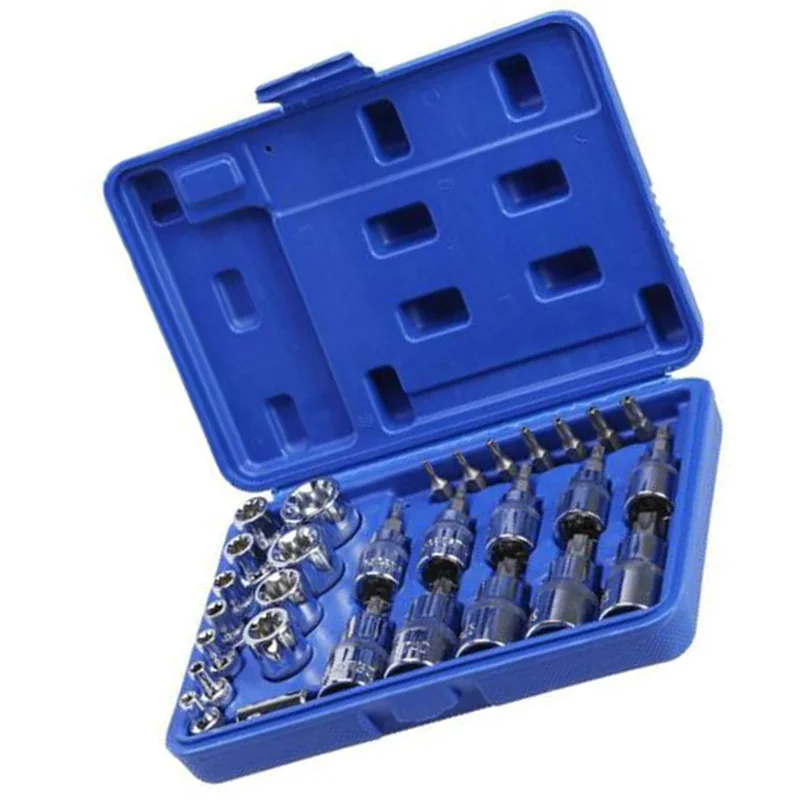 29 шт. Torx звезда Набор торцевых головок мужской женский Torxs Набор бит Кабели Адаптеры Розетки давление партия рукав