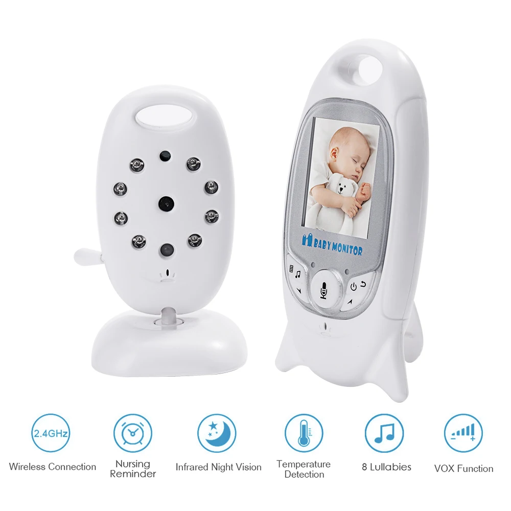 Baby Monitor Wireless 2'' LCD Babysitter 2 Way Talk Camera Night Vision Temperature Monitoring 8 Lullaby Nursing Reminder | Мать и