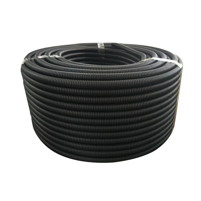 SeKi Tube Ondulé Flexible - Diamètre Intérieur : 14,3 Mm - 10 M - Ouvert - Protection De Câble - Gaine De Câble - Noir, Intérieur 14,3 Mm