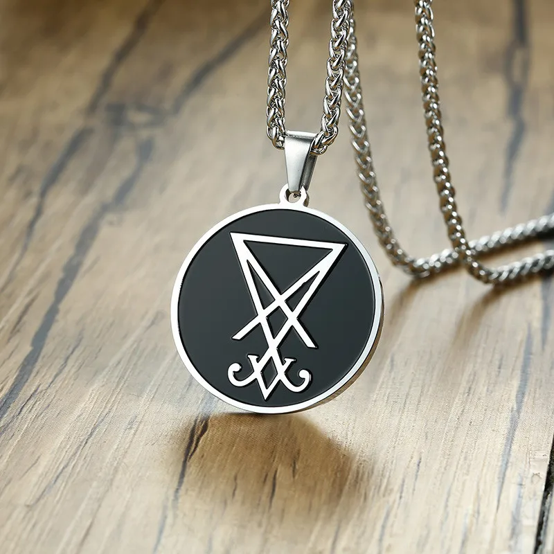 Мужское ожерелье Modyle подвеска из нержавеющей стали 24 дюйма цепочка Sigil Of Lucifer