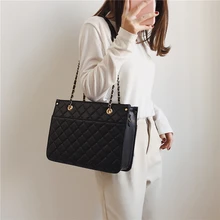 Большая вместительная женская сумка из искусственной кожи высокого качества сумки на цепи через плечо для женщин повседневные дизайнерские женские сумки-мессенджеры