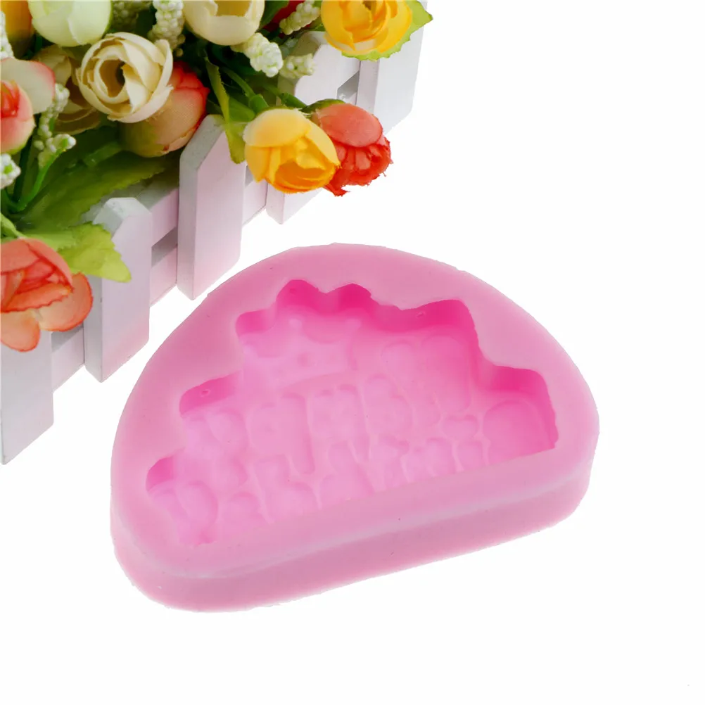 New 1PCS Cute Happy Birthday Shape Crown Silicone Cake Molds, Bakeware Decorating,DIY Soap Molds