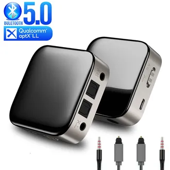 

Bluetooth 5.0 Receiver Transmitter APTX HD Audio Music Wireless Adapter for TV Car RCA 3.5mm AUX receiver with Fiber Optic