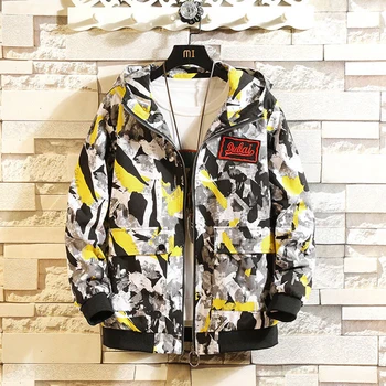 

2020 spring autumn new loose hooded jacket men tide camouflage jacket D51