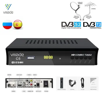 

DVB T2 DVB-S2 2 in 1 Combo Digital Terrestrial Satellite TV Receiver Support Youtube Bisskey IPTV Europe Cccam HD 1080P H.264