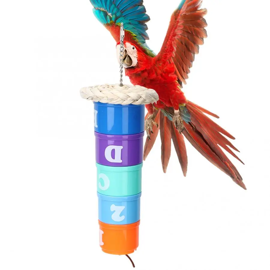 Pet Bird Toys Plastic Diy Pet Bird Parrot Multi Layer Feeder Box