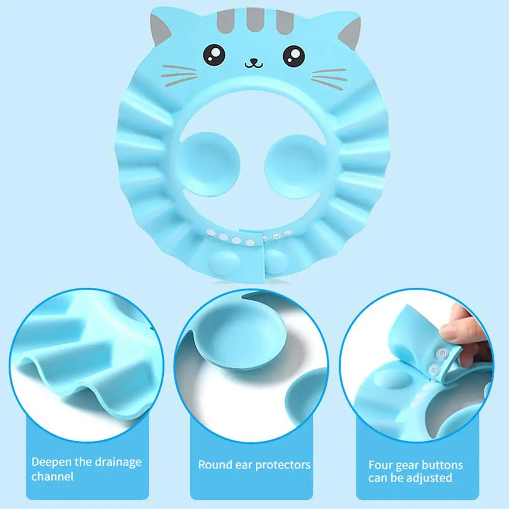 Baby Shower Soft Cap Adjustable Hair Wash Hat Newborn Ear Protection Safe Children Kids Shampoo Shield Bath Head Cover