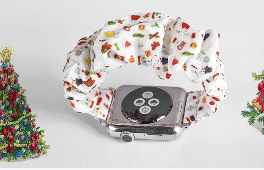 Ремешок для Apple Watch Series 3 2 1 38 мм 42 мм рождественский стиль сменный ремешок маленький резиновый ремешок для iwatch series 4 5 40 мм 44 мм