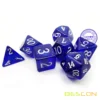 Bescon Super Glow in the Dark Glitter Polyhedral Dice Set DEEP SPACE, Luminous RPG Dice Set,Glowing Novelty DND Game Dice 5