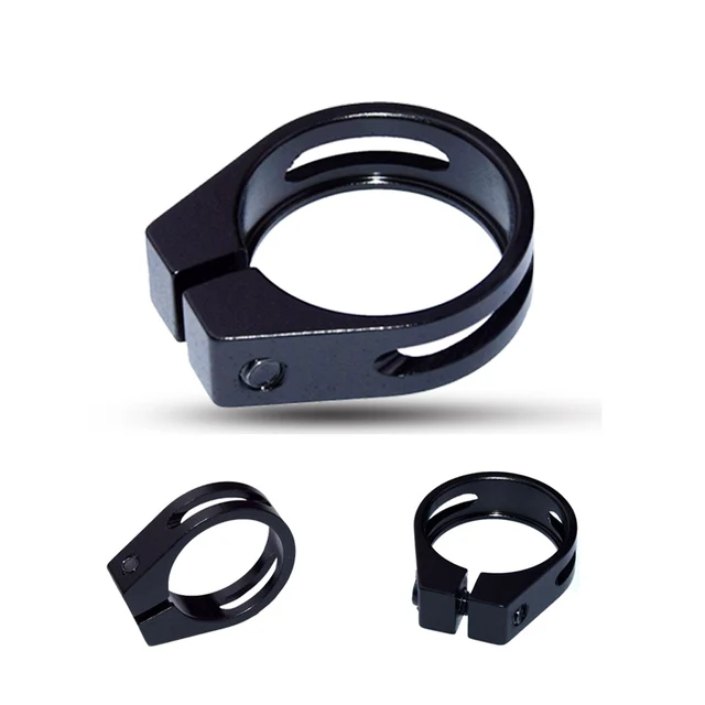 Morsetto Reggisella Bici In Alluminio - Per MTB E Strada, Diametro 31.8mm, Anodizzato Nero, Peso 23g - Foto 3