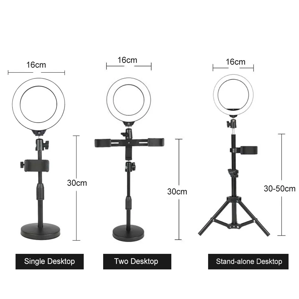Фотография с регулируемой яркостью светодиодный селфи кольцо свет 10 уровней затемнения света с треножный Штатив для телефона USB для макияжа видео для студий с живым звуком