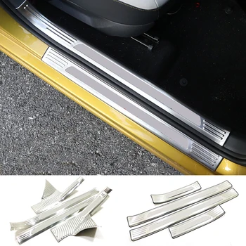 

Fit for Volkswagen Polo MK6 Hatchback 2018-2020 Car Styling Steel Car Door Scuff Plate Threshold Cover 1 Set Auto Accessories