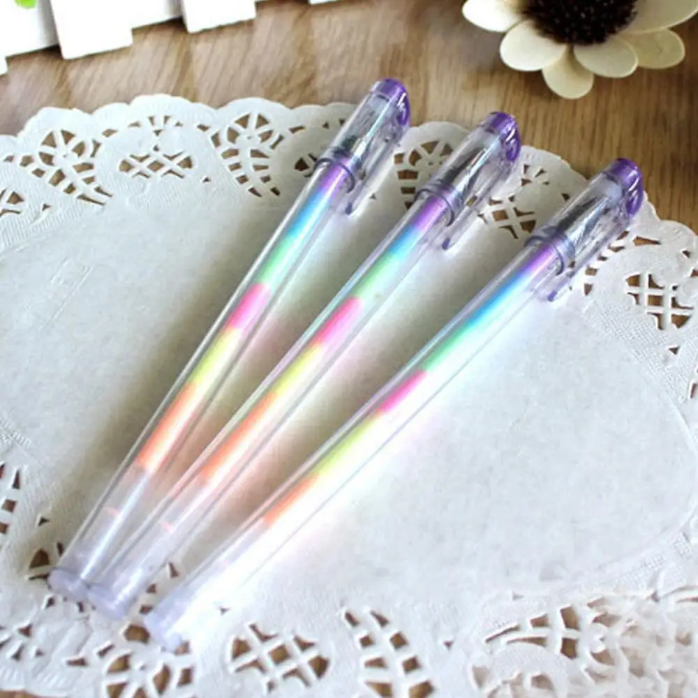 10 PCS/lot Creative Multi Color Rainbow Refill Highlighters Pen Fluorescent Students Painting Gel Ball Graffiti D6S9 | Канцтовары для