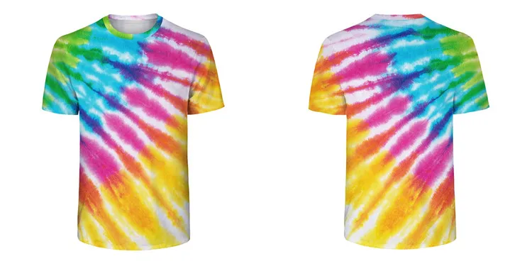 Summer Casual Kids T Shirt Boys Tops Tie-Dyes Irregular Colorful Short Sleeve T-Shirt Fashion Sport Toddler Shirts 7-14Y