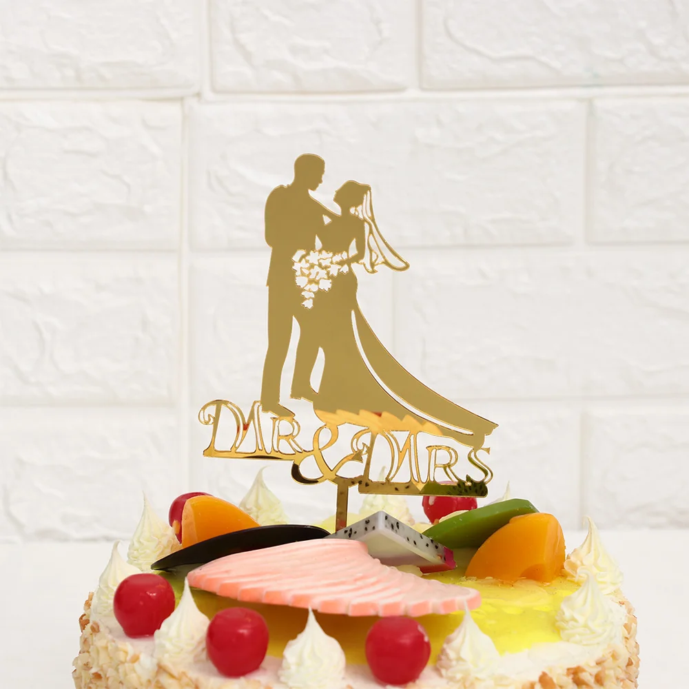 Новинка верхняя часть свадебного торта для жениха Mr Mrs Свадебный декор акриловые