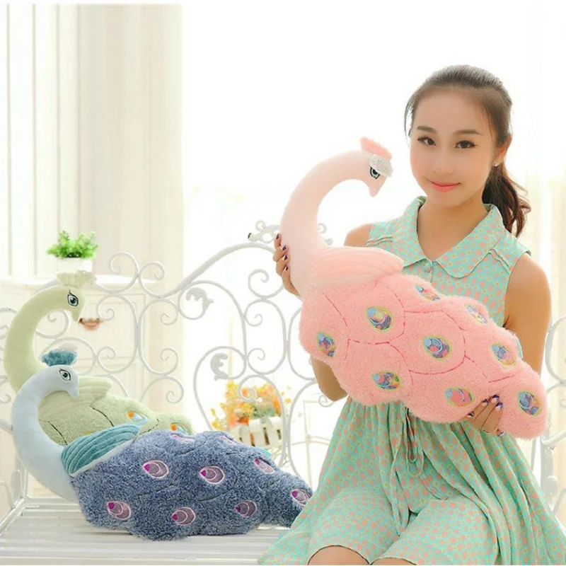 60/80cm Cartoon Peacock Dolls Plush Toys Home Decorative Peacock Pillow Cushion For Leaning Girl's Birthday Present