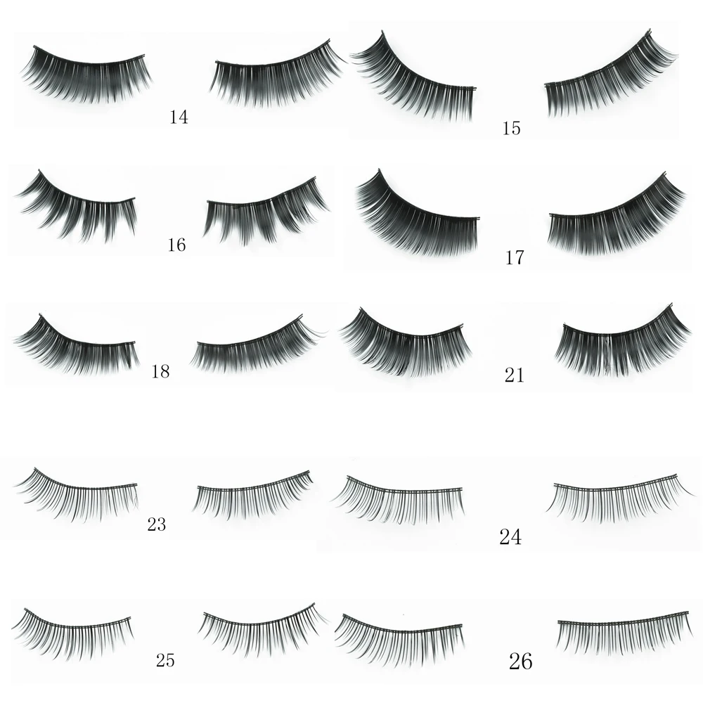 Новинка 3 пары модные натуральные накладные ресницы хлопок Поддельные макияж