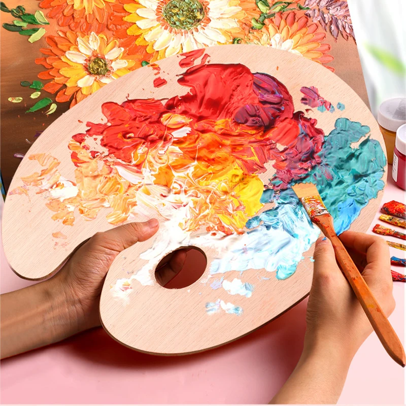 Palette de peinture acrylique en plastique épaissi pour enfants, peinture à  l'huile, gouache, art, bricolage