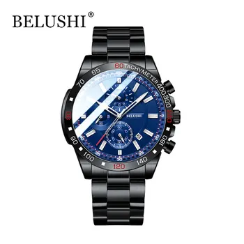 

Belushi 2020 New Mens Watches Top Brand Luxury Wrist Watch Quartz Clock Blue Watch Men Waterproof Chronograph Relogio Masculino