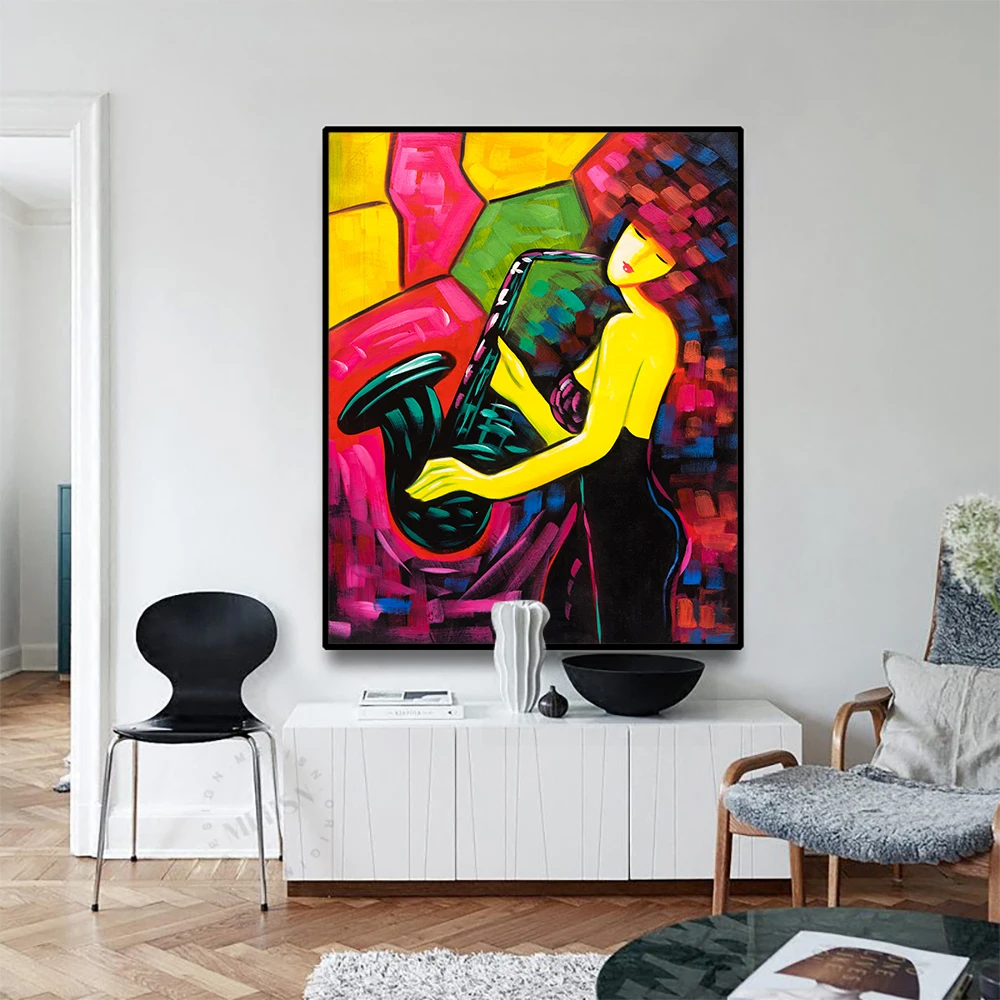 Abstract Girl Figure Picture Canvas Painting Calligraphy Poster And Print Home Decor Picture for Living Room Bedroom Bathroom