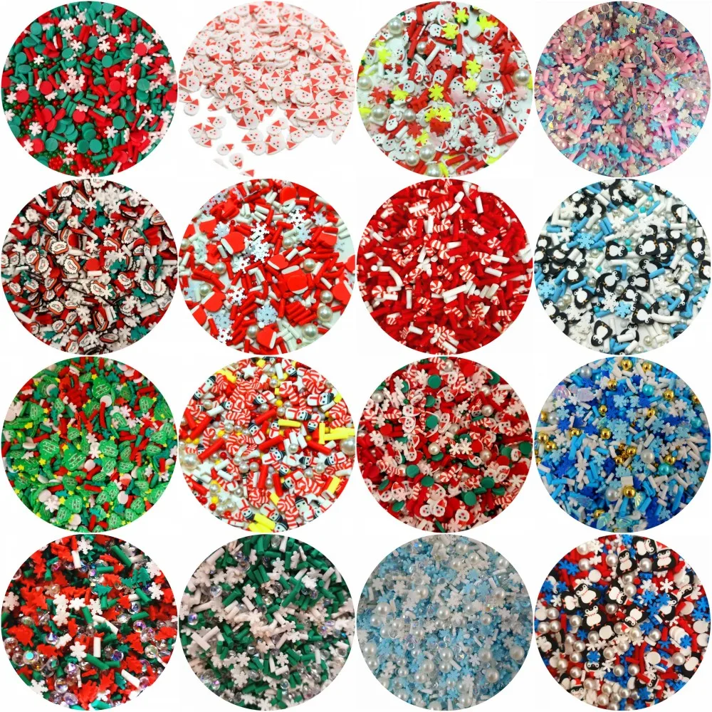 Mixed Christmas Snowfake Slices Polymer Clay Sprinkles Crafts Nail Shaker Card Decoration DIY Crystal Mud Filler Accessories polymer clay kit polymer clay