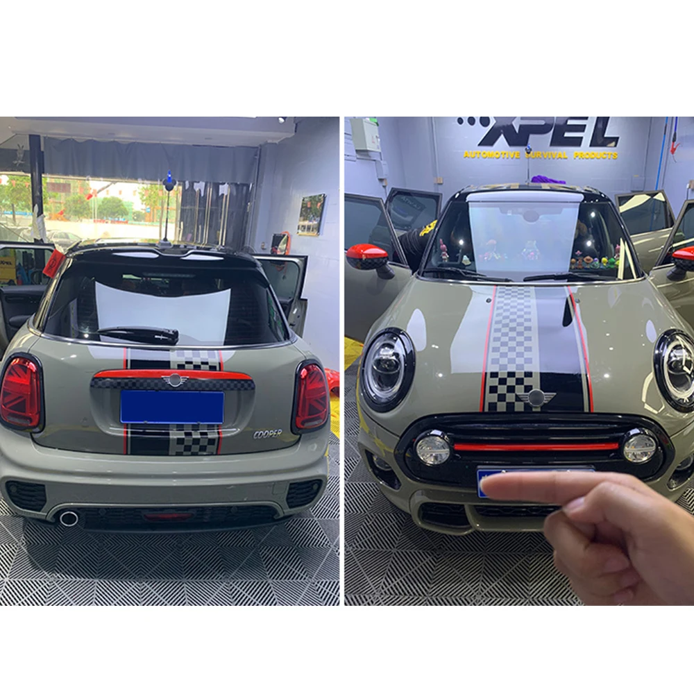 자동차 앞 후드 뒷 트렁크 스트라이프 데칼 스티커 미니 쿠퍼 S One R55 R56 R60 R61 F54 F55 F56 F60 Countryman 용 외부 장식