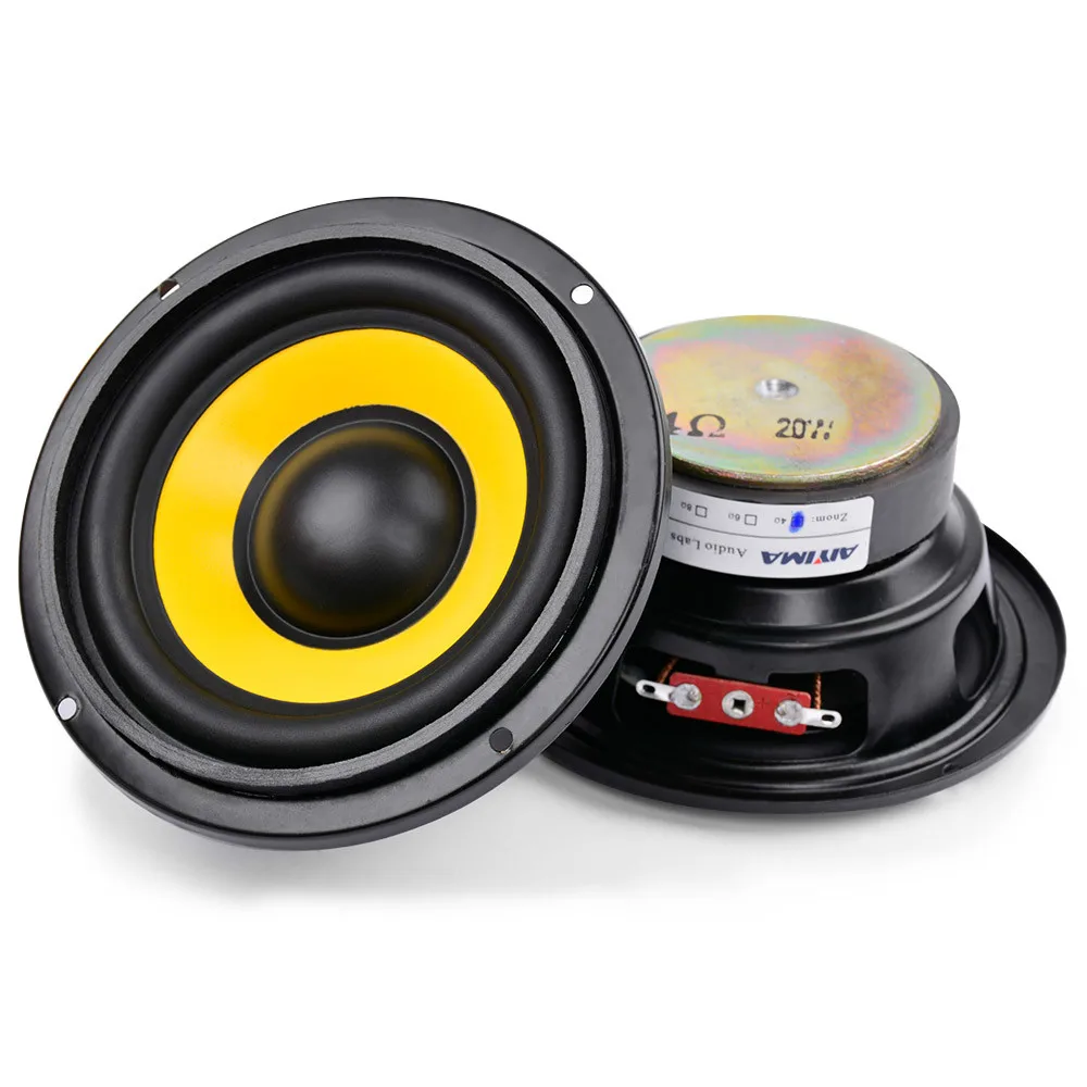 AIYIMA 2Pcs 4Inch Midrange Bass Speaker Driver 4 8