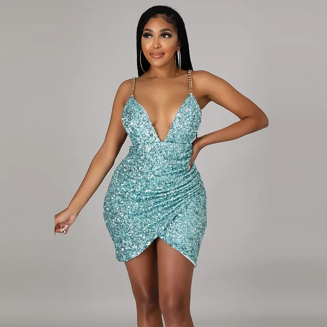 Bisi African Backless Sequins Gown