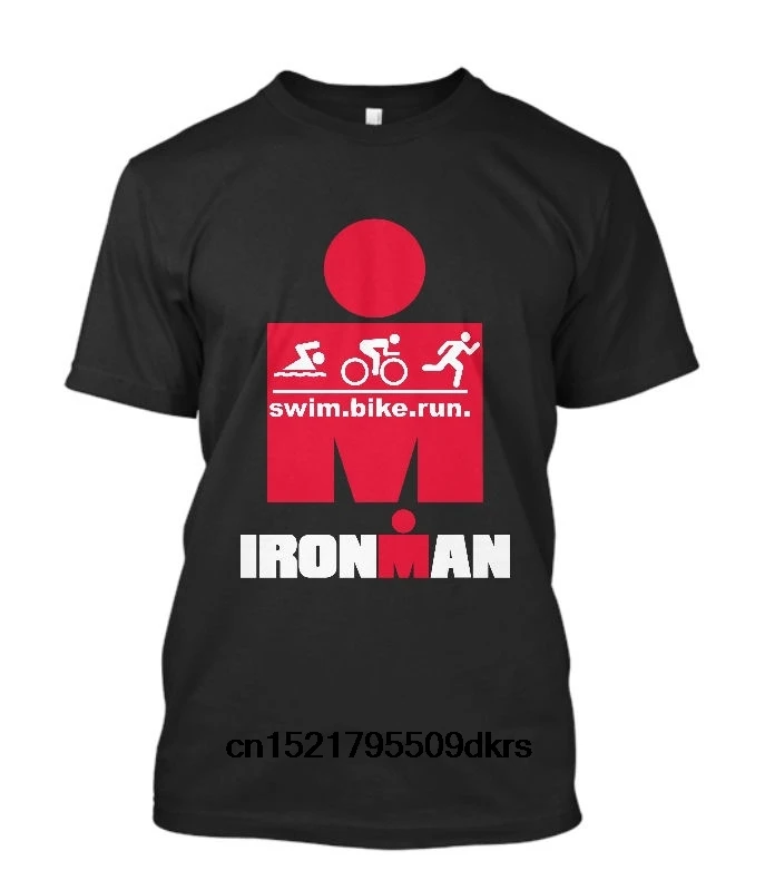 Мужская футболка IRONMAN TRIATHLON FINISHER CYCLE RUN SWIM Спортивная одежда для зала s черная