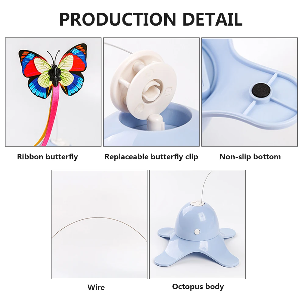 Cat Toys Funny Exercise Toy Smart Interactive Pet Toy Electric Rotating Kitten Toys With Butterfly Boring Interactive Puppy Toy
