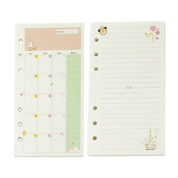 

2 Pcs A6 Cute Colorful Diary Refills Spiral Notebook Replace Color Core Loose Leaf Stationery Gift School Planner Ring Binder Pa