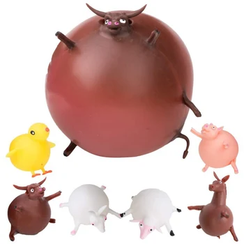 

Inflatable Animal Balloon Funny TPR Blowing Animal Squeeze Anti-stress Soft Rubber Inflatable Games Ball Toys For Children Kids