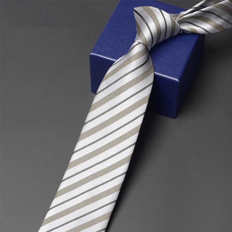 

2020 Brand New Men Business Tie Fashion Formal Zipper Neck Tie For Men Business Work Neckties Male Dress Shirt Ties Gift Box