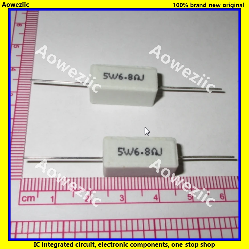 5W6.8ΩJ 5W6.8欧 5W6.8RJ 卧式陶瓷水泥电阻 功率电阻 陶瓷电阻