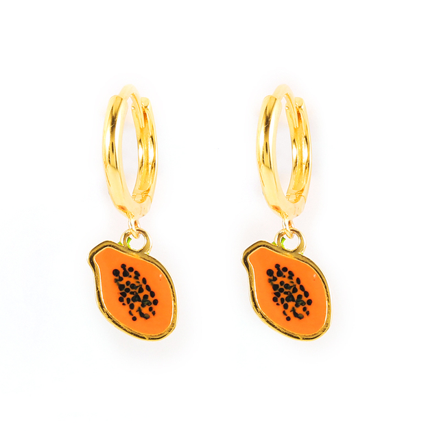 925 Sterling Silver Colored Enamel Fruit Pendant Dangle Earrings Summer Collection Strawberry Avocado Cherry Charm Earrings