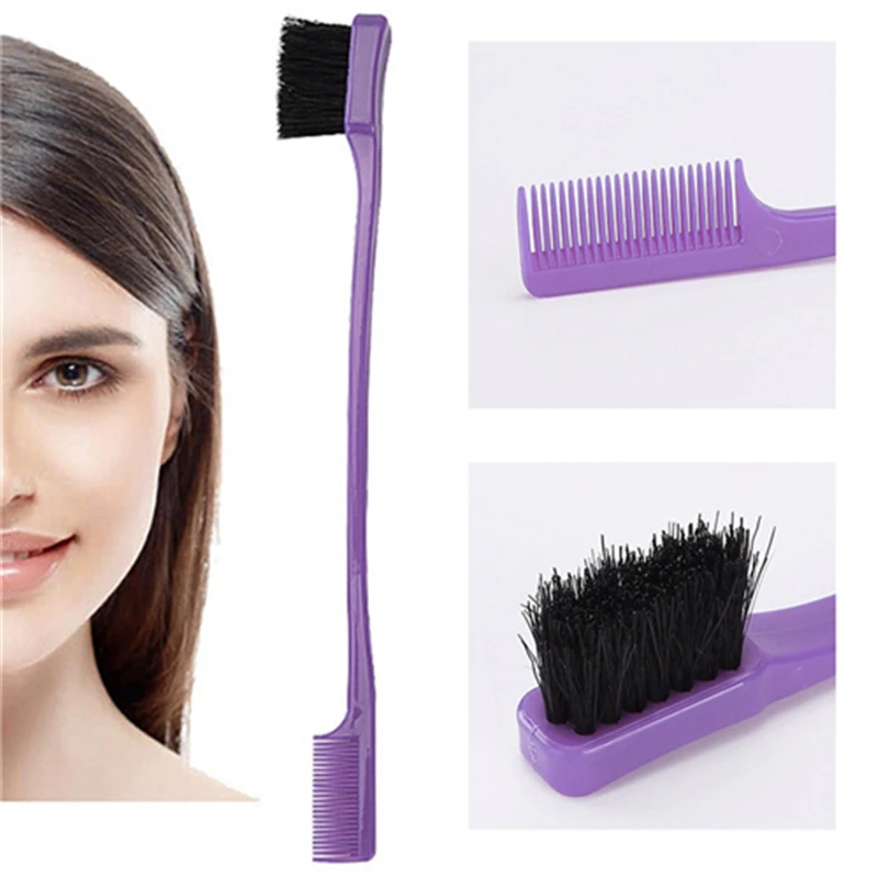 

2020 New Fashion Women Beauty Double Sided Hair Edge Control Comb Hair Hairbrush Women Make Up Eyebrow Brush